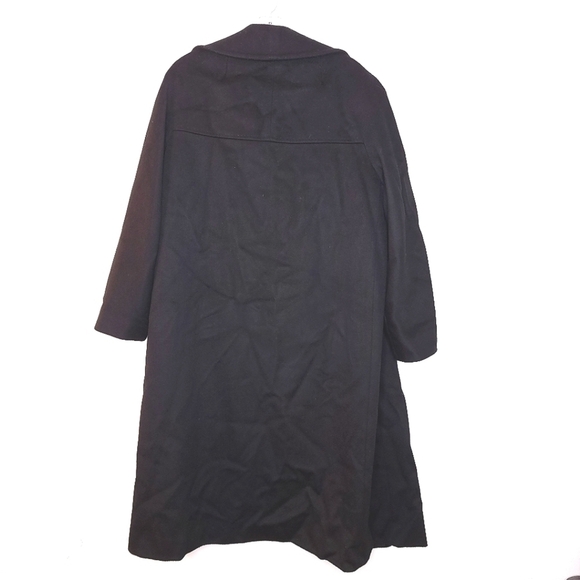 Forstmann trenchcoat vintage 100% wool soft long sleeve black made in USA retro - Picture 7 of 9